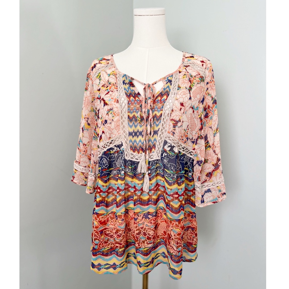 Anthropologie MEADOW RUE Bohemian Peasant Top